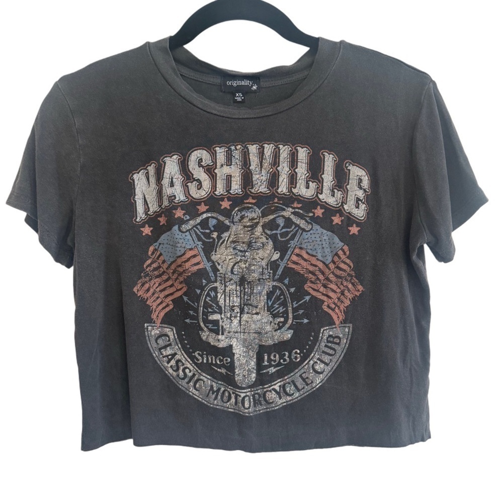 Dry Goods Nashville Graphic Novelty Short Sleeve Cropped Tee Size XS